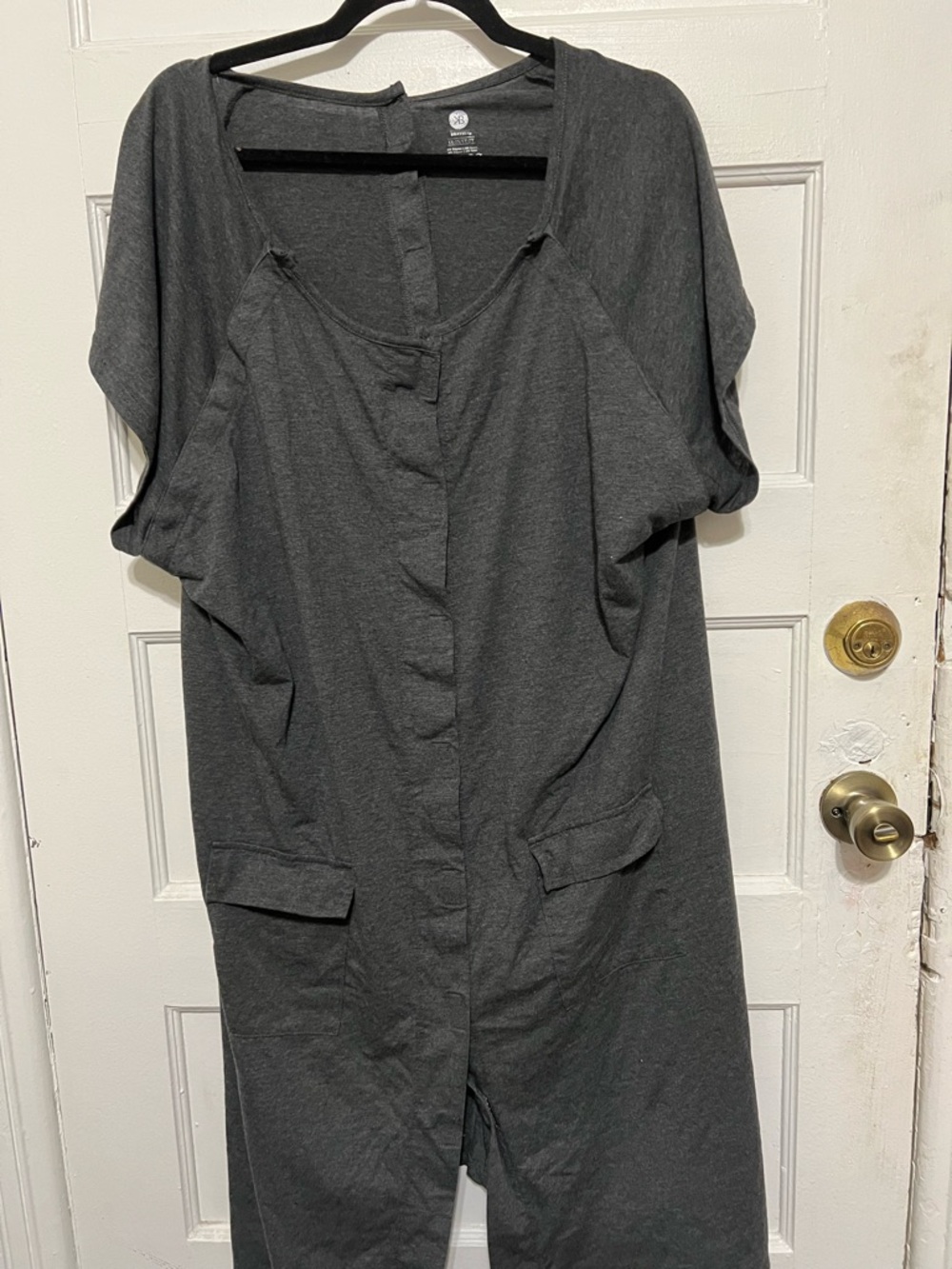 Kindred Bravely Charcoal Gray Midi Button-Front Dress